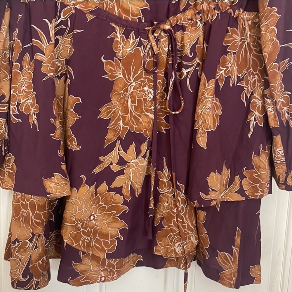 Free People Shake It Printed Mini Dress Tunic Berry Combo Boho Womens Medium M - Picture 10 of 12